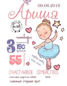 Метрика для девочек