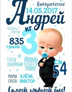 метрика для мальчика